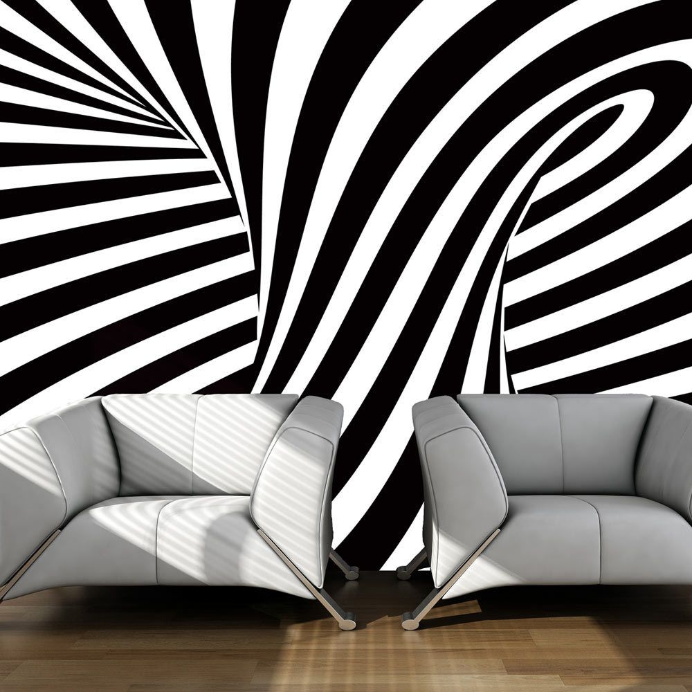 Bimago - Papier peint - art optique: noir et blanc - Décoration, image, art | Abstractions | Moderne | - Papier peint