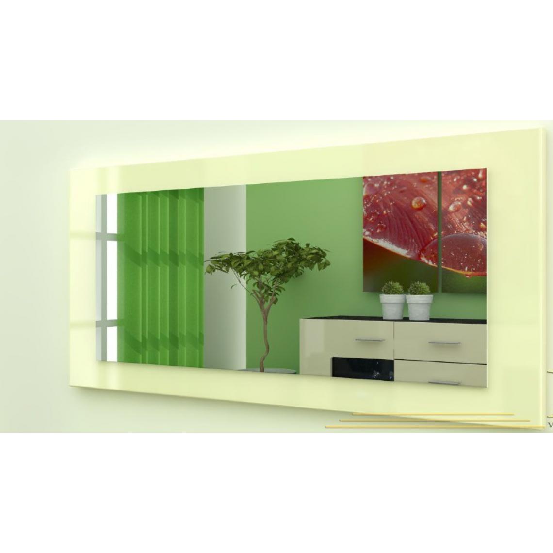 Mpc - Miroir laqué haute brillance crème 89 cm - Miroir de salle de bain
