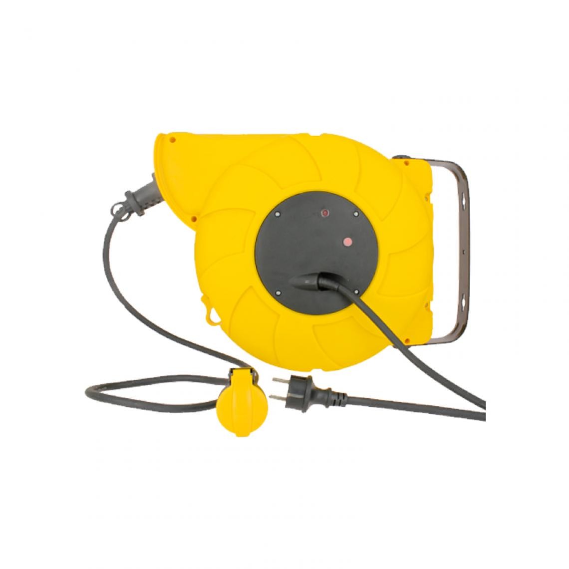 Sedea - Enrouleur de câble électrique automatique avec terre / 16A / 3 x 1,5 mm2 / 20 m SEDEA – câble 3G1, 5 - 20 m étanche + coupe circuit (montage mural, IP 44) - Enrouleur électrique