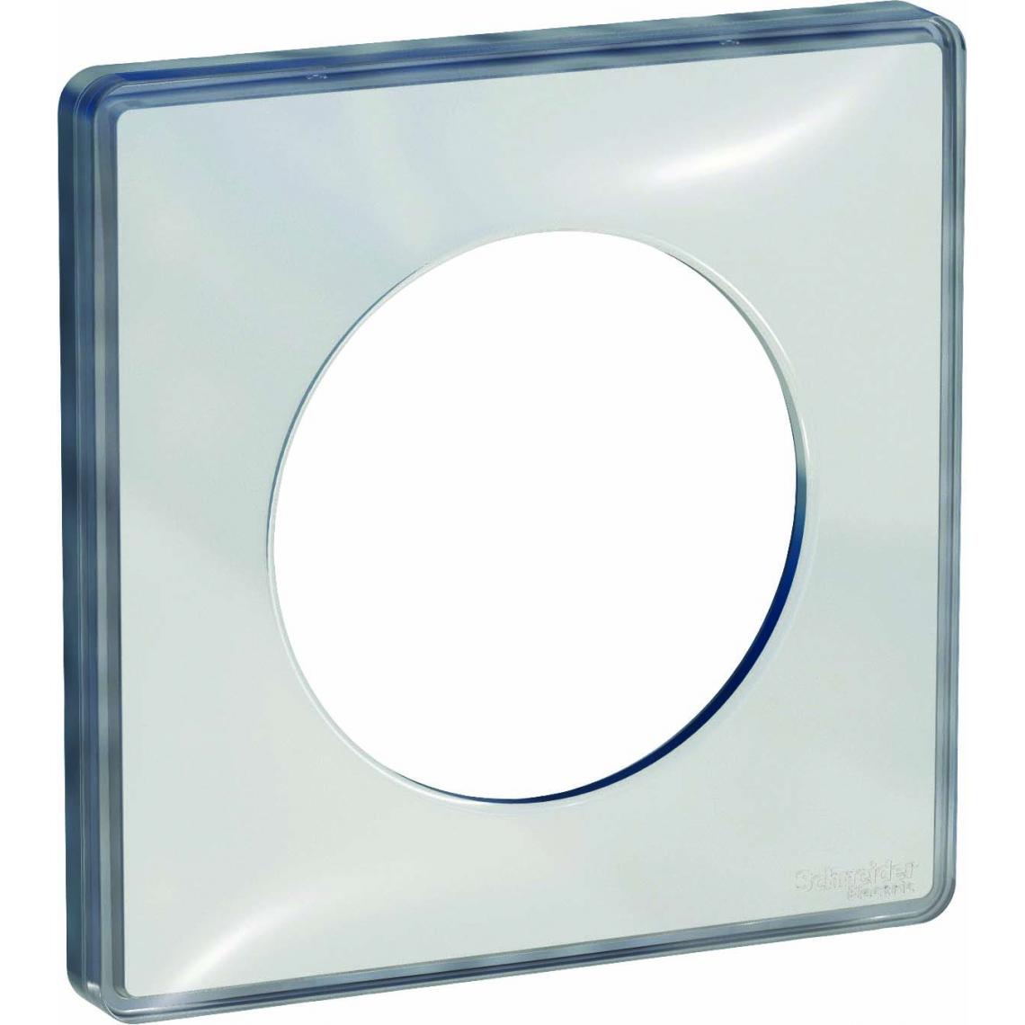 Schneider Electric - Plaque de finition 1 poste blanc transparent Odace - Interrupteurs et prises en saillie