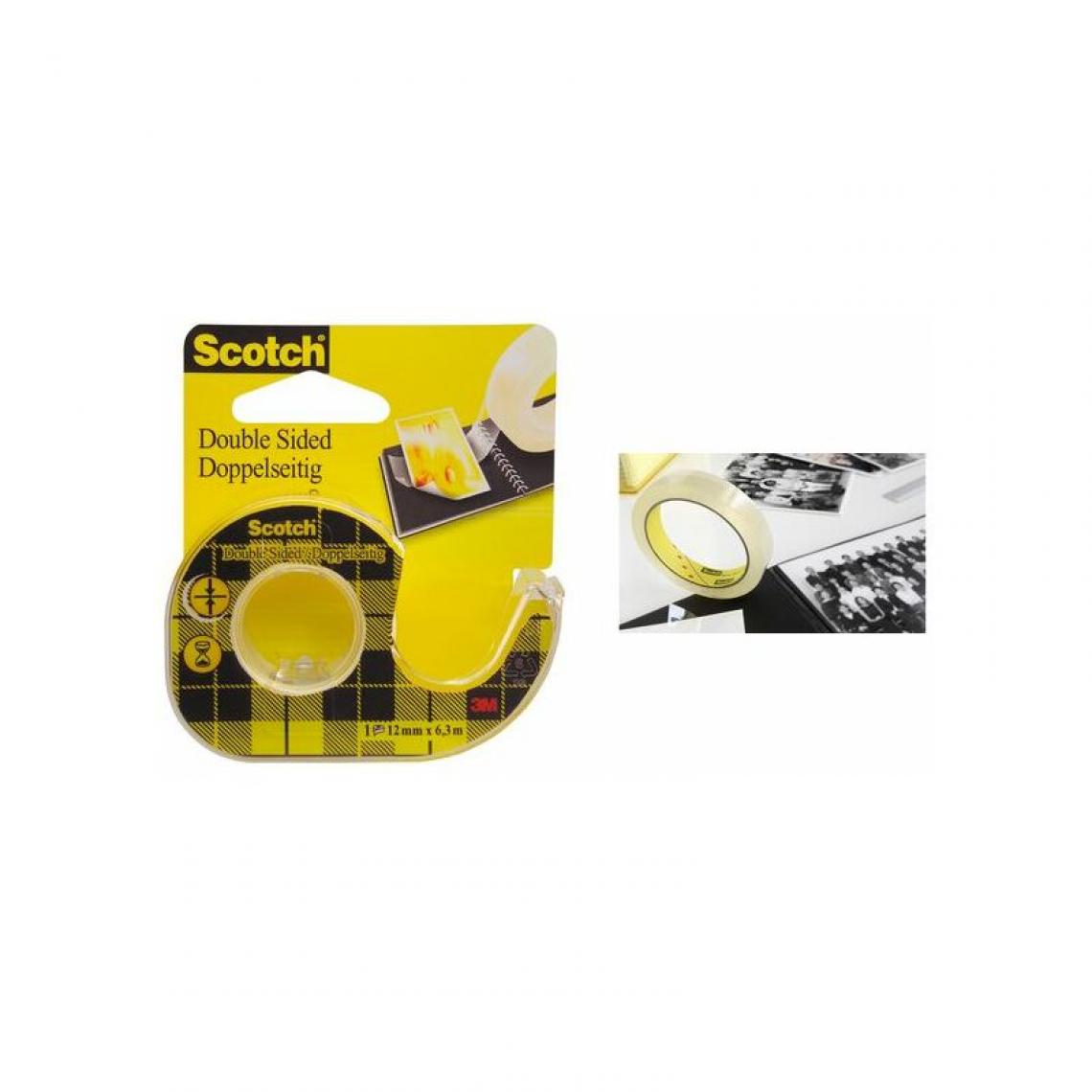 Scotch - Scotch Ruban adhésif double face 665, 12 mm x 6,3 m () - Colles et pistolets à colle