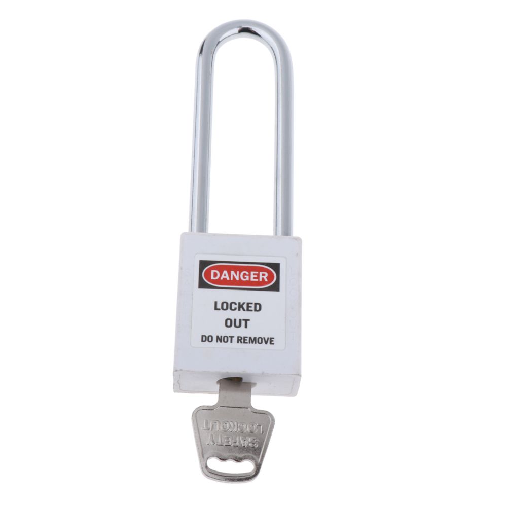 marque generique - Cadenas de consignation de sécurité à clé à clé Inox de 76 mm, blanc - Bloque-porte