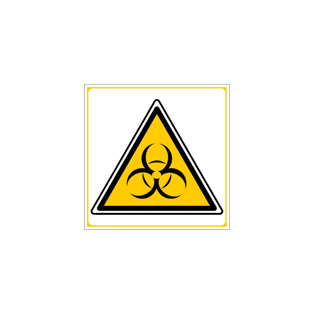 Signaletique Biz - Adhésif - Danger Risques Biologiques - Dimensions 125 x 125 mm - Protection Anti-UV - Extincteur & signalétique
