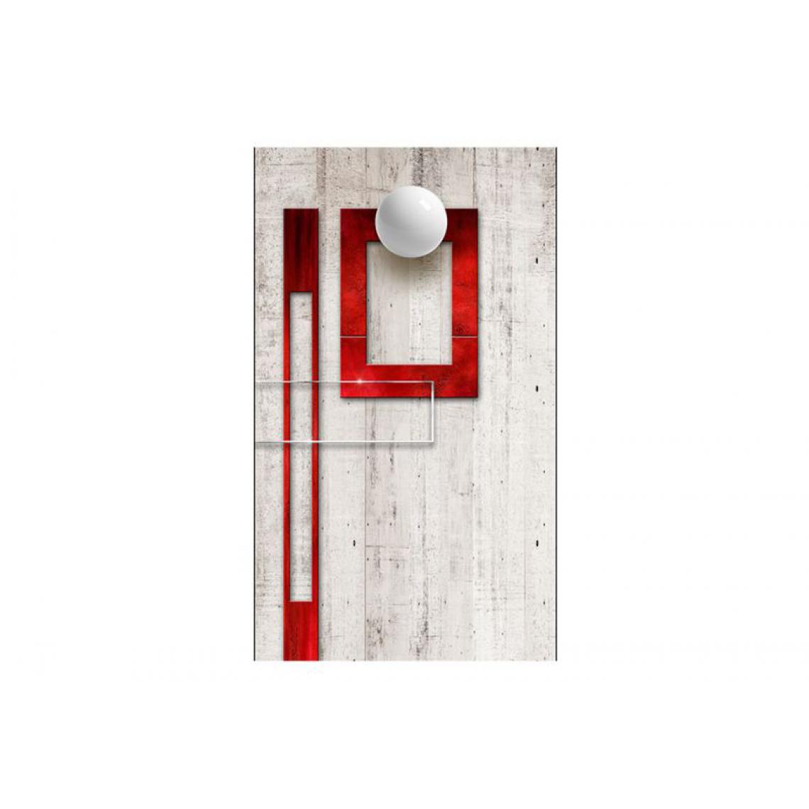 Artgeist - Papier peint - Concrete, red frames and white knobs .Taille : 50x1000 - Papier peint