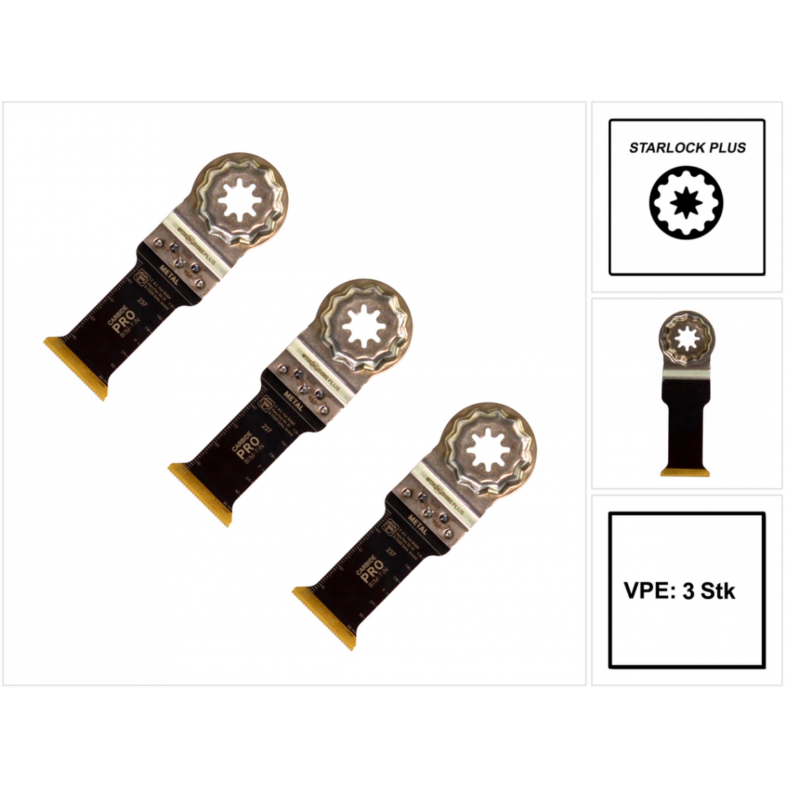 Fein - Fein E-Cut CarbidePro Lames de scie StarlockPlus 60x32mm - 3 pièces. ( 63502237220 ) - Accessoires sciage, tronçonnage