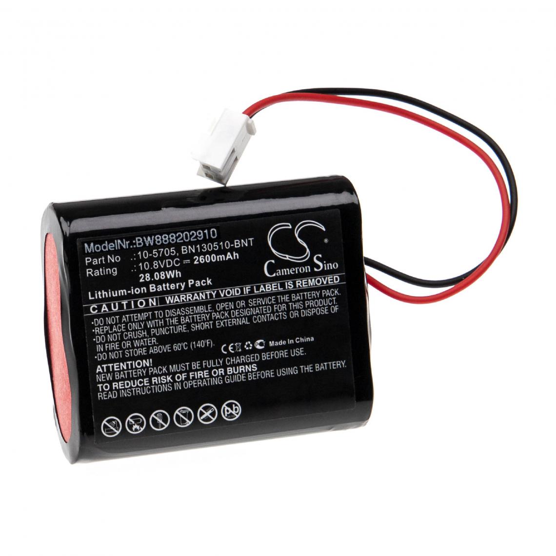 Vhbw - vhbw Batterie remplacement pour Medicaleconet 10-5705, BN130510-BNT pour appareil médical (2600mAh, 10,8V, Li-ion) - Piles spécifiques