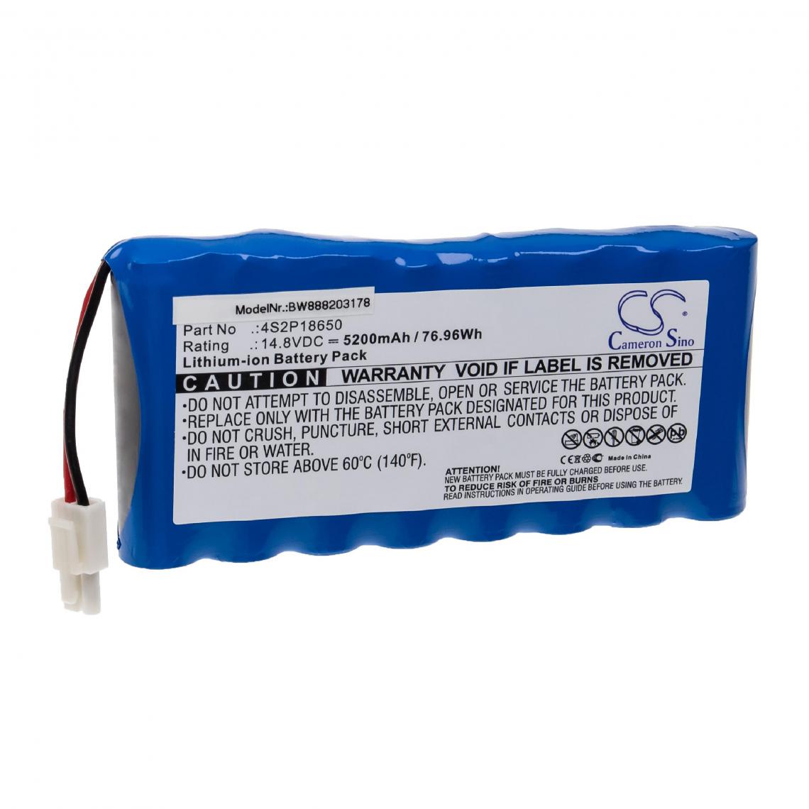 Vhbw - vhbw Batterie compatible avec Biocare PM900, PM900 moniteur de surveillance de patient, PM900S appareil médical (5200mAh, 14,8V, Li-ion) - Piles spécifiques