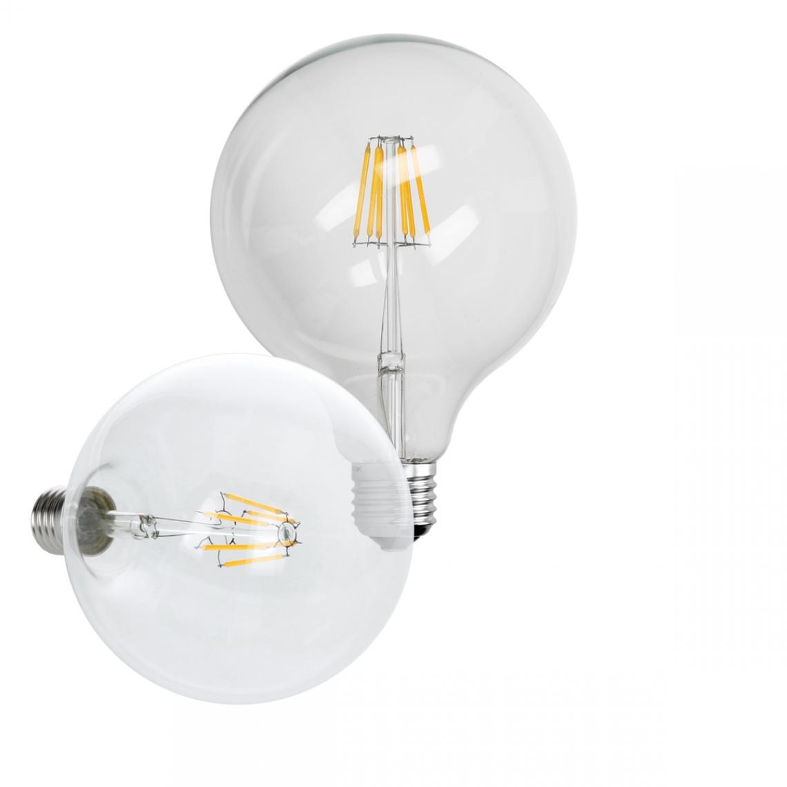 Ecd Germany - ECD Germany 1 x Filament LED E27 Edison 6W 125 mm 624 lumens Angle de faisceau 120 ° AC 220-240V environ 40W lampe à incandescence Lampe à globe blanc chaud Lampe à globe - Ampoules LED