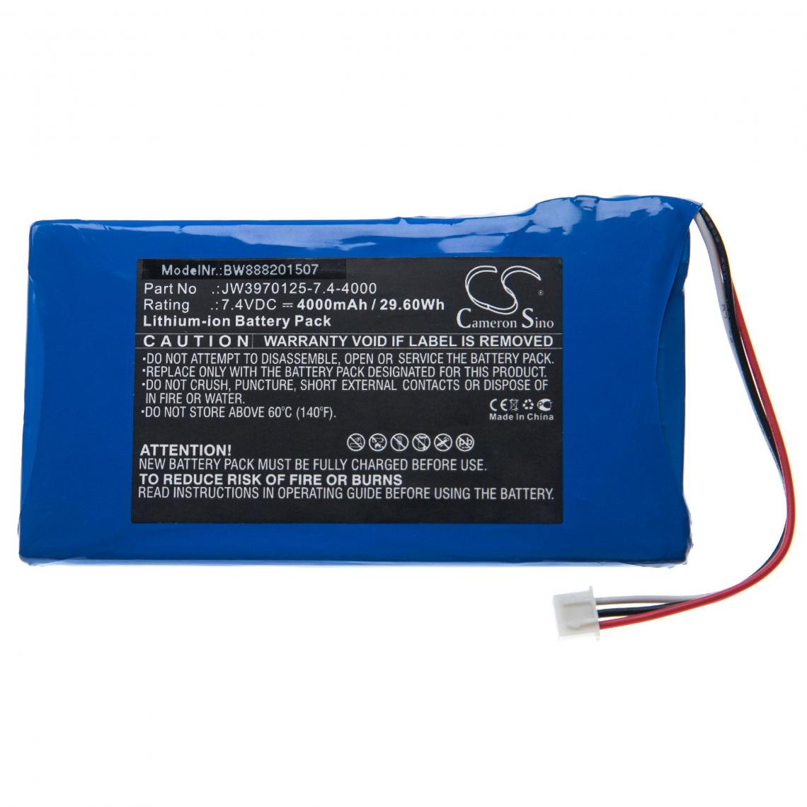 Vhbw - vhbw batterie remplace Xtool JW3970125-7.4-4000 pour appareil de diagnostique automobile (4000mAh, 7,4V, Li-Ion) - Piles rechargeables