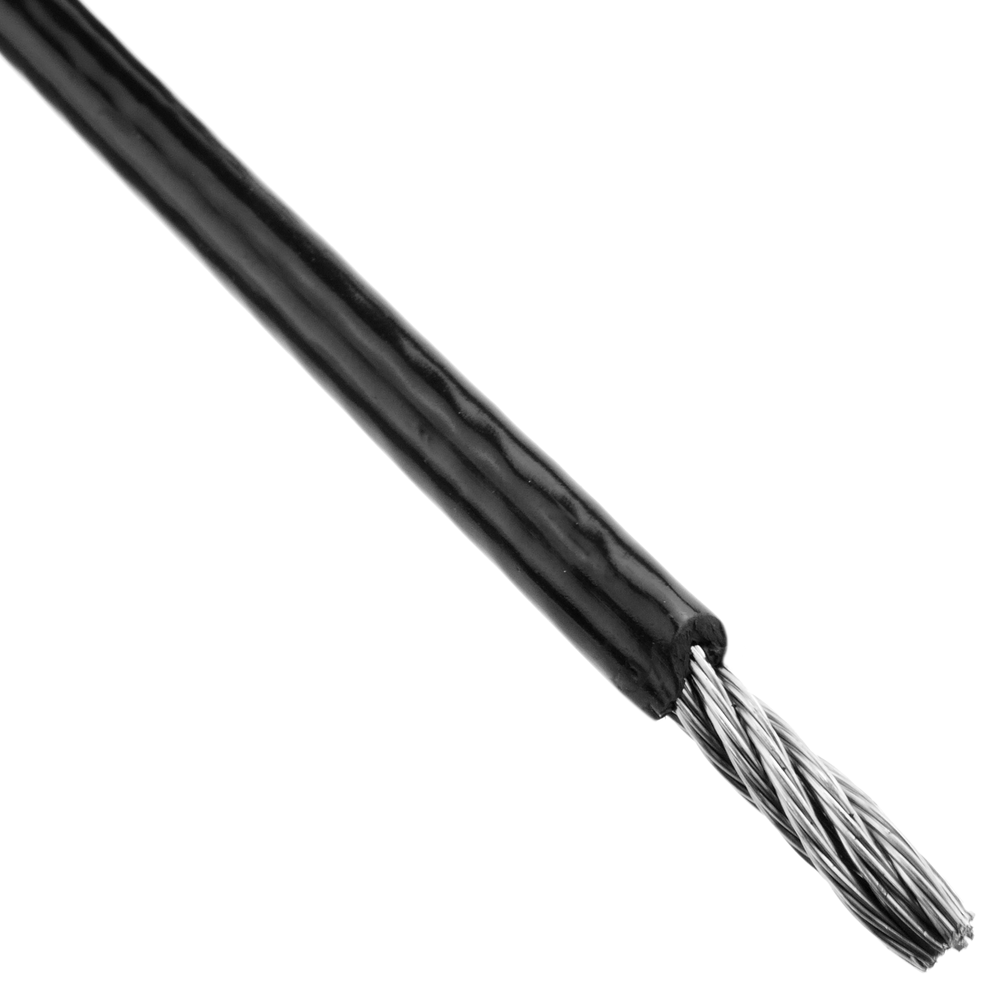 Bematik - Câble en acier inoxydable 7x19 de 6 mm. Bobine de 25 m. PVC noir - Fils et câbles électriques