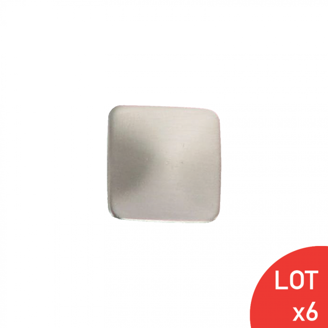 Sama - Bouton de meuble nickelé satiné 30X30 mm LOT DE 6 - Poignée de meuble