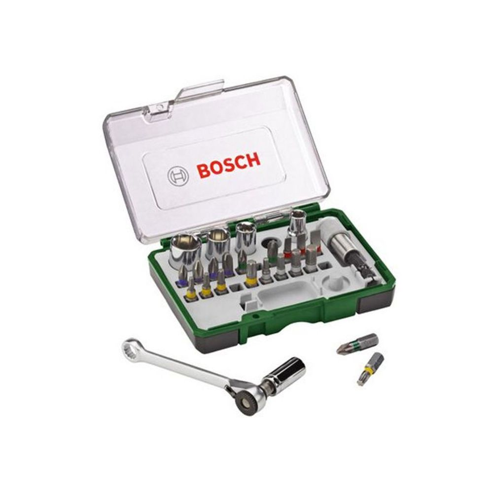 Bosch - BOSCH Jeu vissage coul. 27 pces + clé a cliquet - Accessoires vissage, perçage