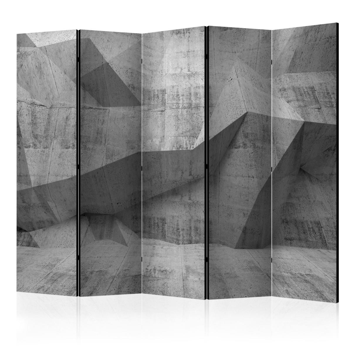 Bimago - Paravent 5 volets - Concrete Geometry II [Room Dividers] - Décoration, image, art | 225x172 cm | XL - Grand Format | - Cloisons