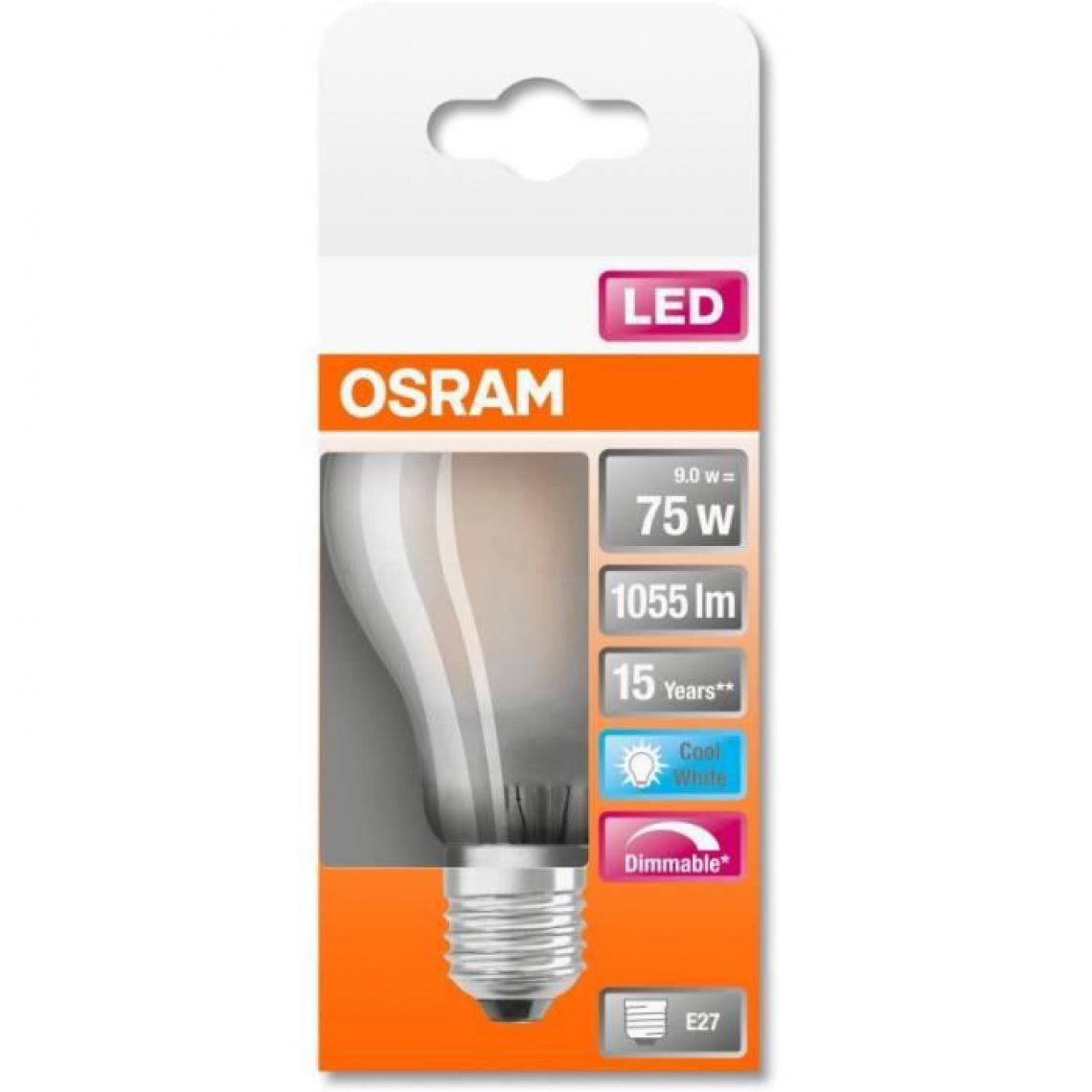 Osram - Ampoule LED Standard verre dépoli variable - 9W - Ampoules LED
