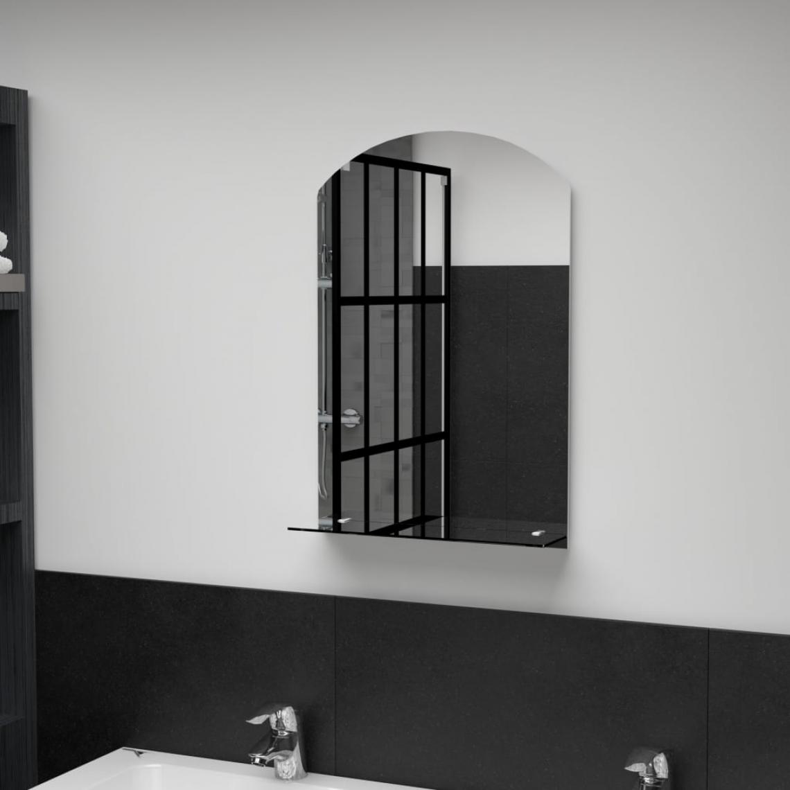 Chunhelife - Miroir mural avec étagère 40x60 cm Verre trempé - Miroir de salle de bain