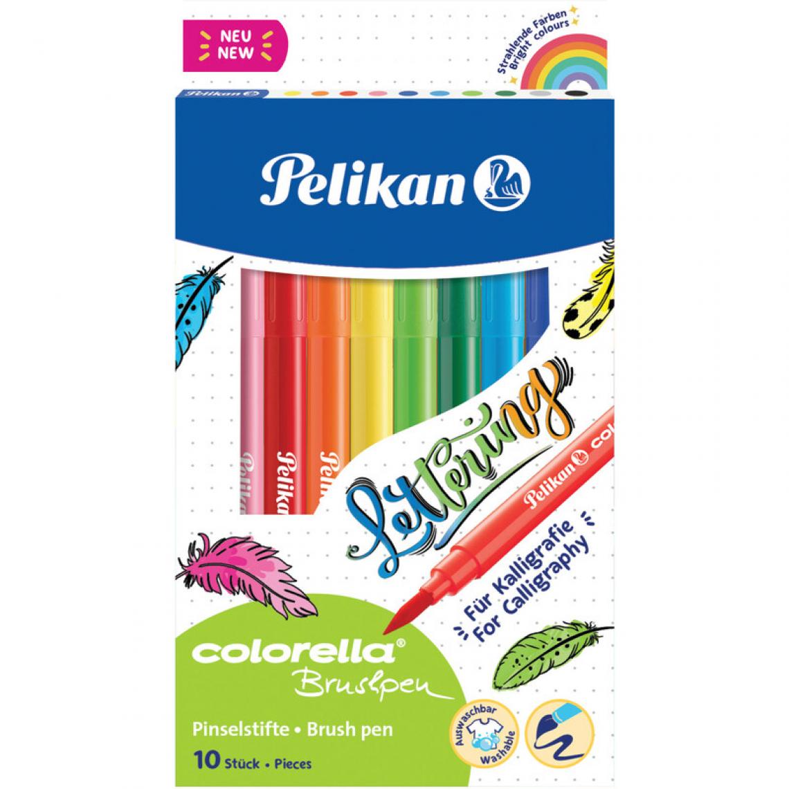 Pelikan - Pelikan Feutre colorella brushpen, étui en carton de 10 () - Outils et accessoires du peintre