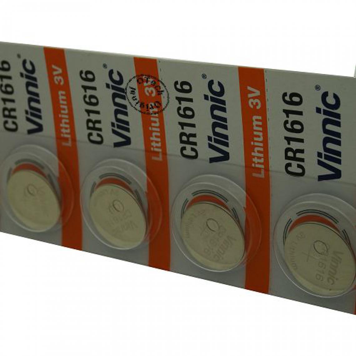 Otech - Pack de 5 piles Vinnic pour VINNIC CR1616 - Piles rechargeables