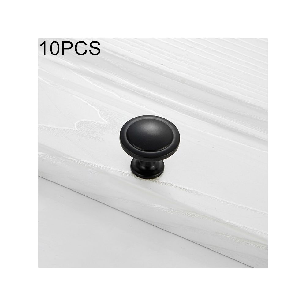 Wewoo - Poignée d'armoire 10 PCS 4003 ronde en alliage de zinc solide à un trou noir pour porte de tiroir armoire - Poignée de porte