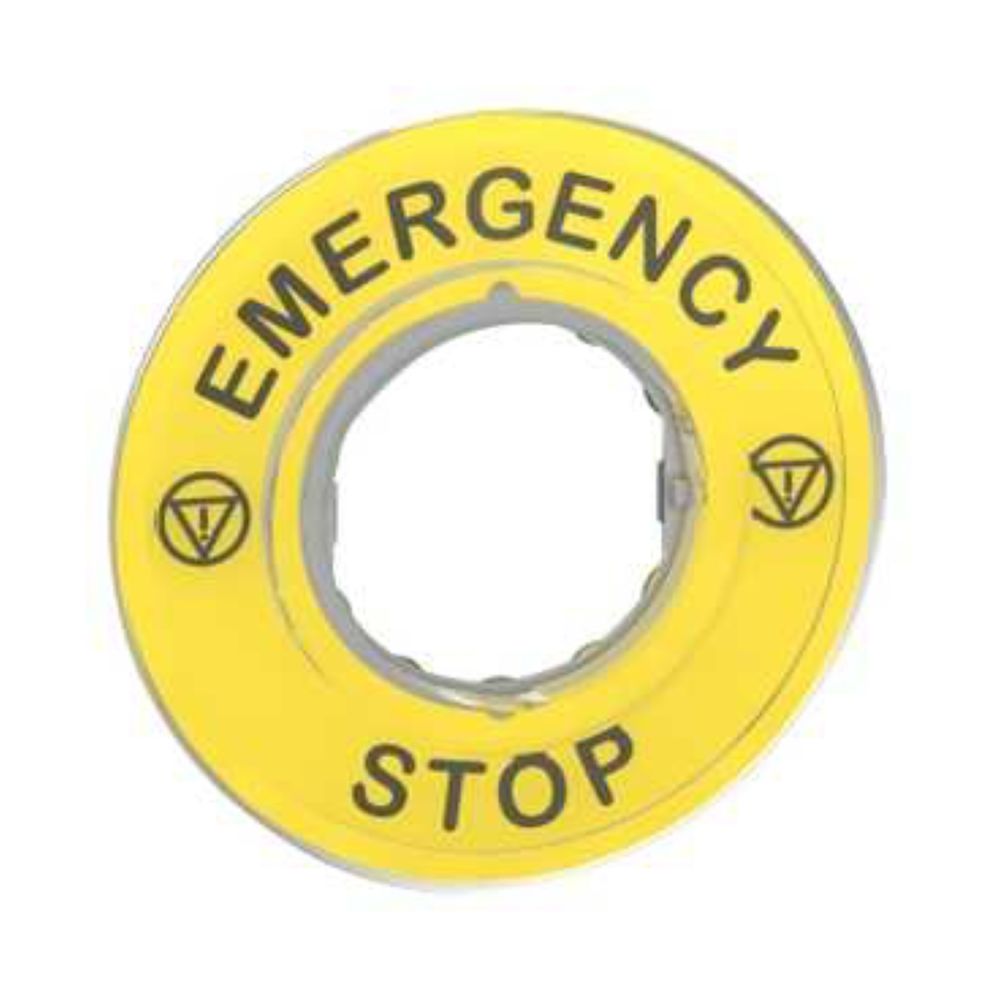 Schneider Electric - etiquette circulaire - arret d'urgence - d60 - emergency stop - schneider zby9320 - Autres équipements modulaires