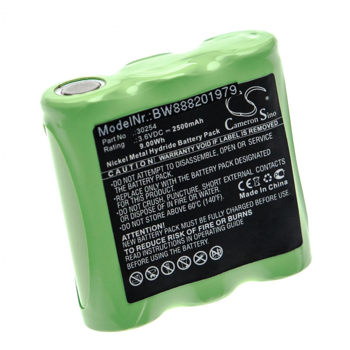Vhbw - vhbw Batterie compatible avec Deviser DS2002, DS2002H outil de mesure (2500mAh, 3,6V, NiMH) - Piles rechargeables