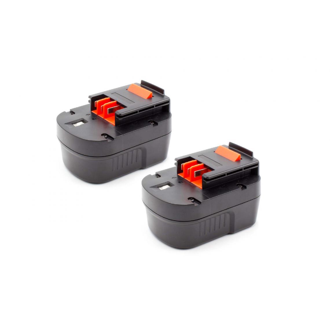 Vhbw - vhbw 2x Batteries compatible avec Black & Decker HP126FBH, HP126FSC, HP126FSH, HP126K, HP128F3B outil électrique (1500mAh NiMH 12 V) - Accessoires vissage, perçage
