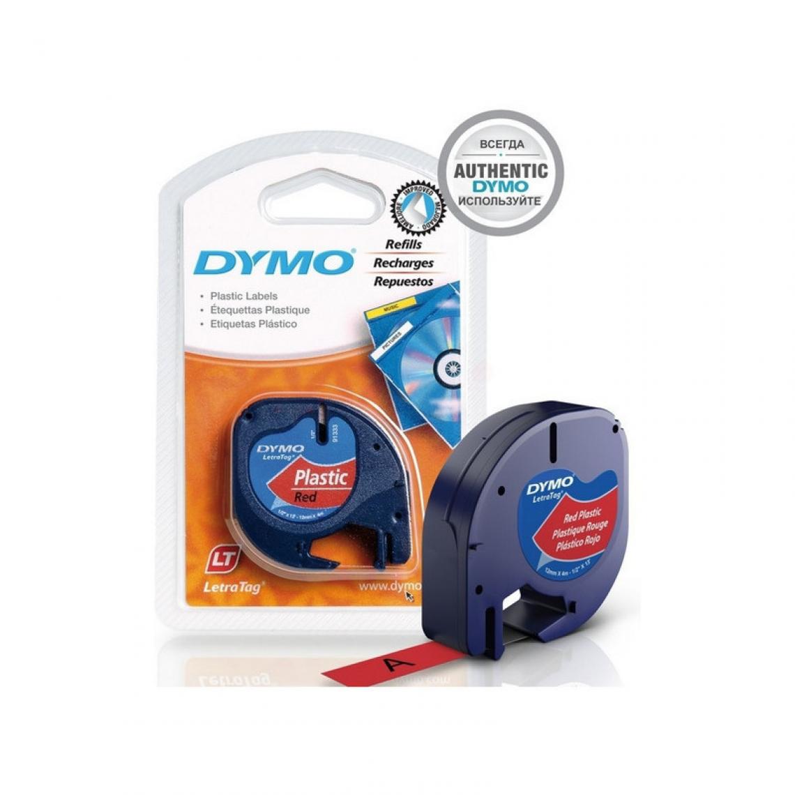 Dymo - DYMO Cassette de ruban LetraTag, plastique, 12 mm x 4 m () - Pointes à tracer, cordeaux, marquage