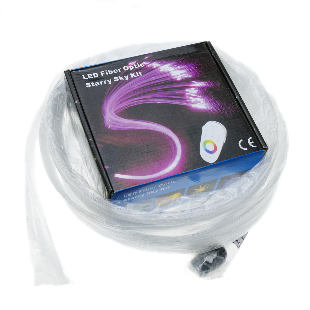 Bematik - Kit d'éclairage LED Illuminateur à fibres optiques 6W RGB 200 fibres de 0,75 mm à 2,5 m - Fils et câbles électriques