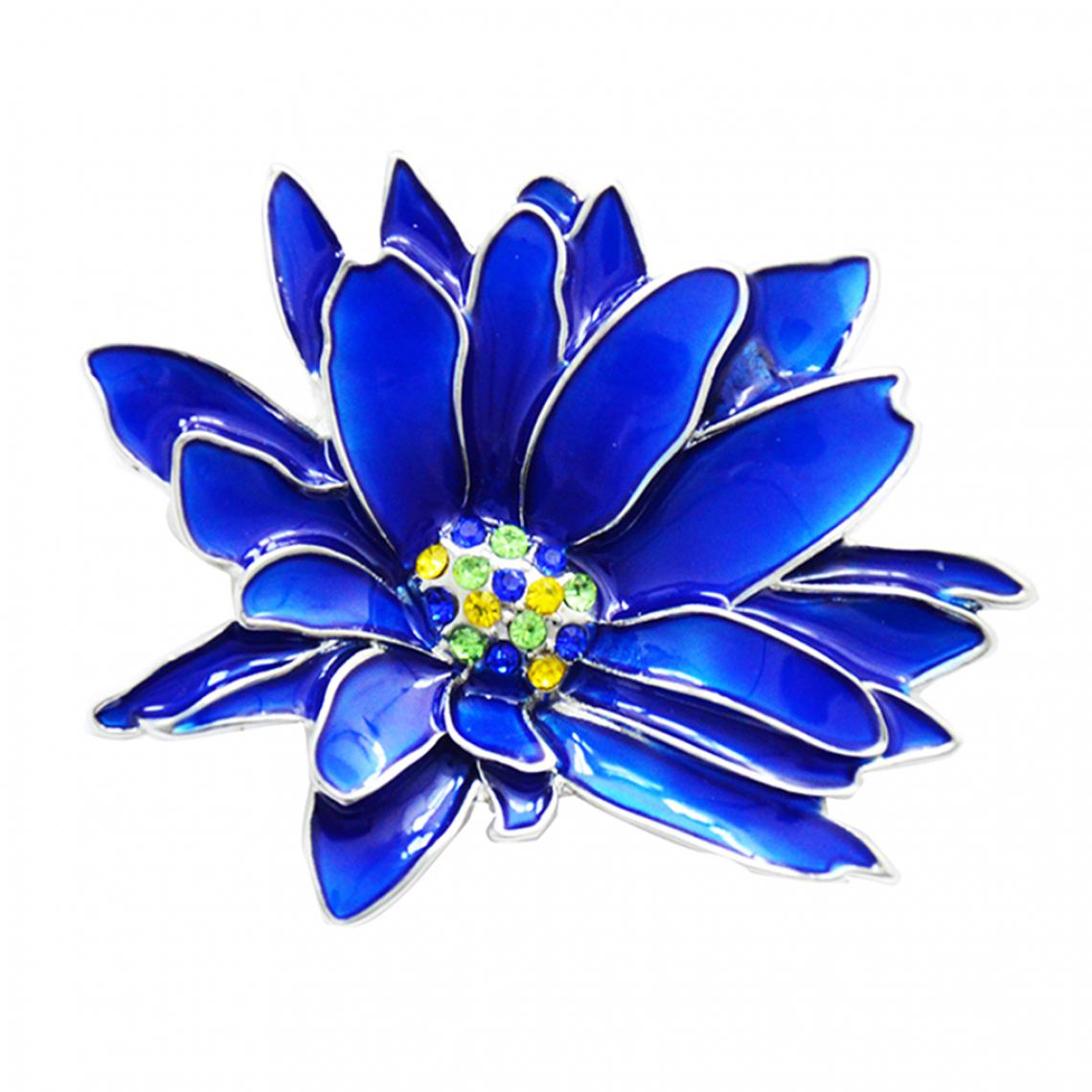 marque generique - Fleur De Fleur De Fleur D'émail Bleu Broche épingle Dame Robe De Soirée Ornements - Broches de maçon