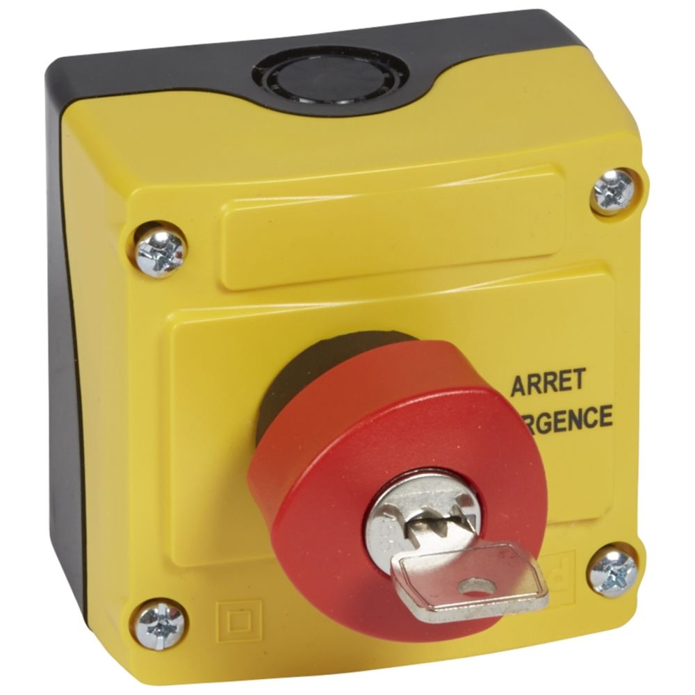 Legrand - boite à boutons couvercle jaune - coup de poing à clé - Autres équipements modulaires