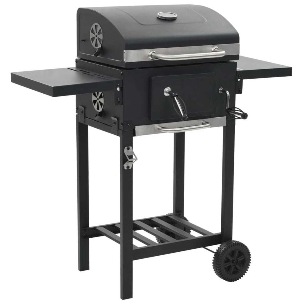 Vidaxl - Gril de barbecue au charbon de bois et étagère inférieure Noir - Électroménager de cuisine - Grils d'extérieur | Noir | Noir - Accessoires barbecue
