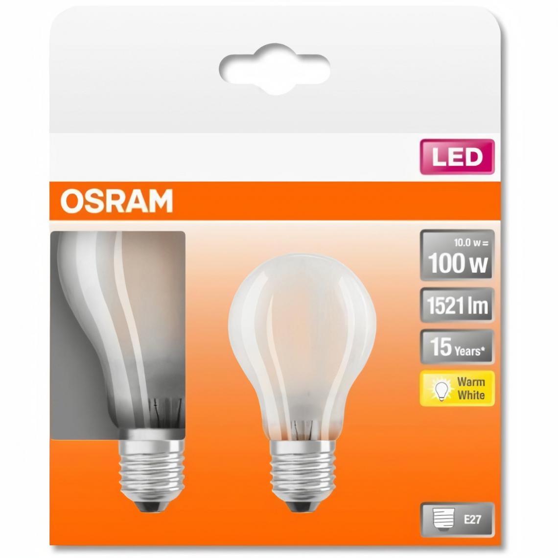 Osram - OSRAM BTE2 Ampoule LED Standard verre dépoli 10W=100 E27 chaud - Ampoules LED