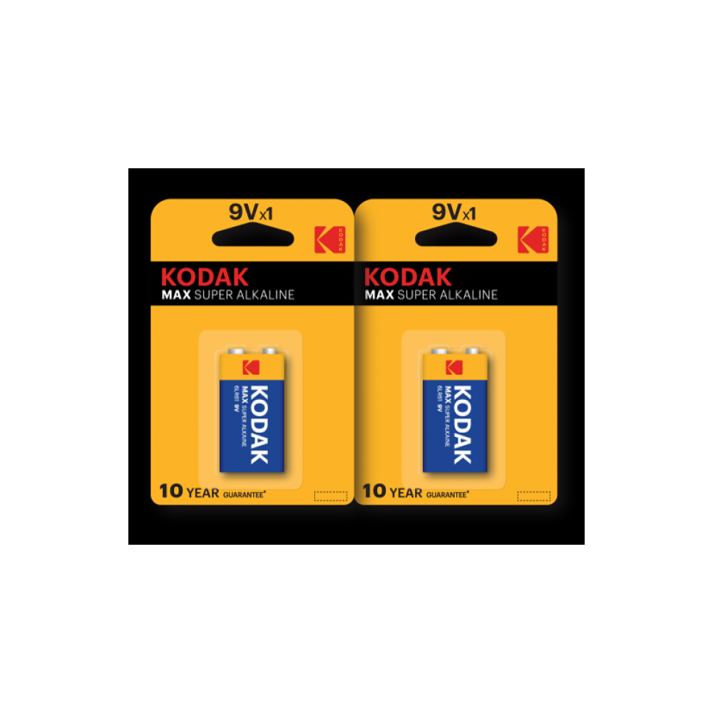 Kodak - KODAK - Piles - MAX Alcaline - 9V - lot de 2-- - Piles rechargeables
