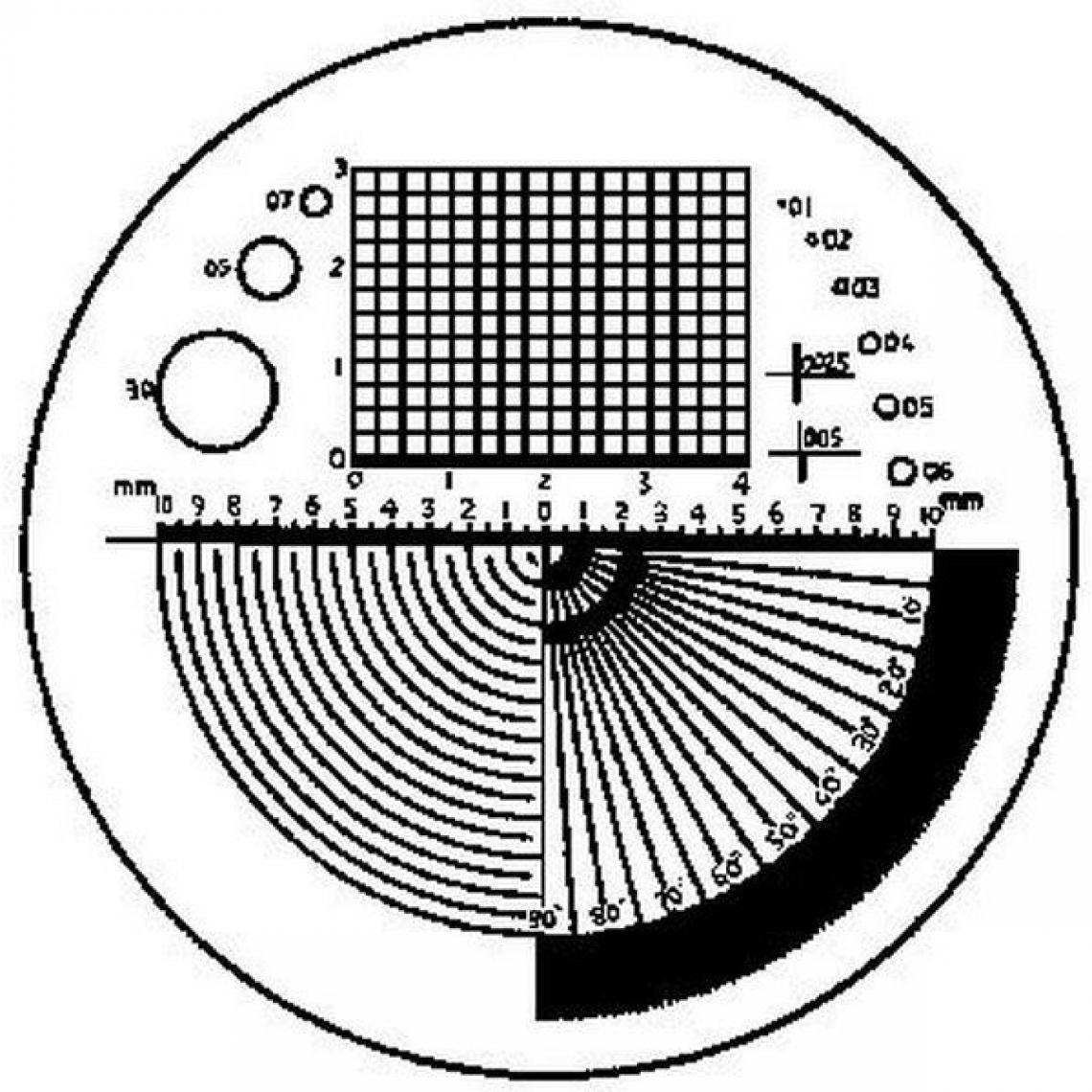 Eschenbach - Echelle graduée de précision de rechange, Type : B, Modèle Grille de polarité, angles, rayons - Echelles