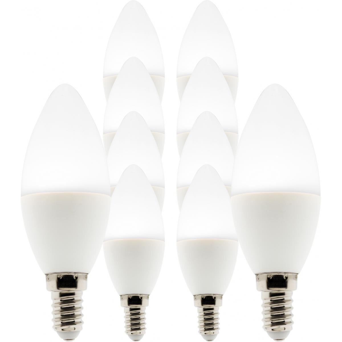 Elexity - Lot de 10 ampoules LED Flamme 5W E14 400lm 6500K - Ampoules LED
