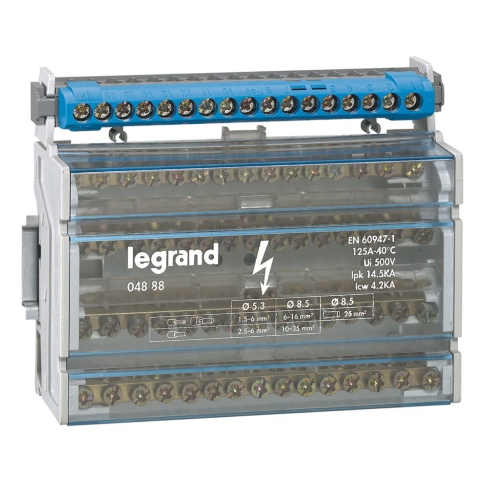 Legrand - répartiteur modulaire 125a 4 poles 8 modules - Autres équipements modulaires
