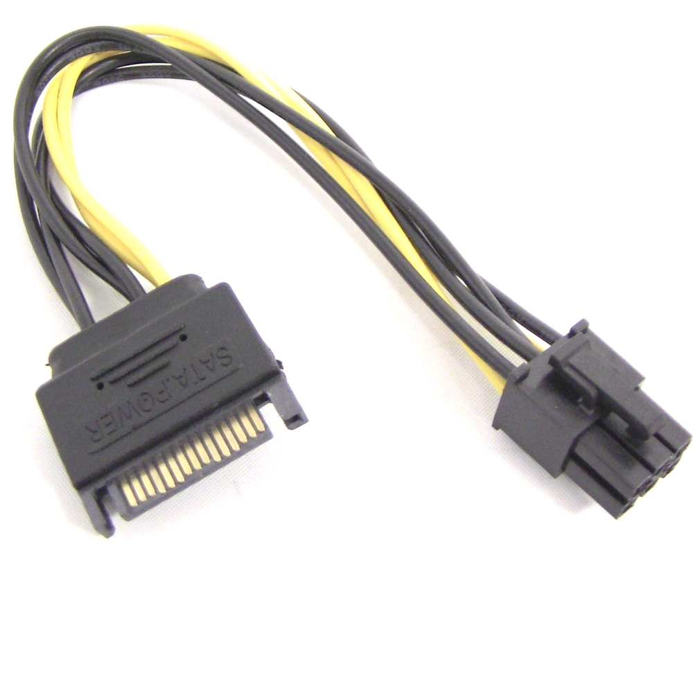 Bematik - Câble d alimentation SATA 15 broches mâle à 6P-H (PCI Express) - Fils et câbles électriques