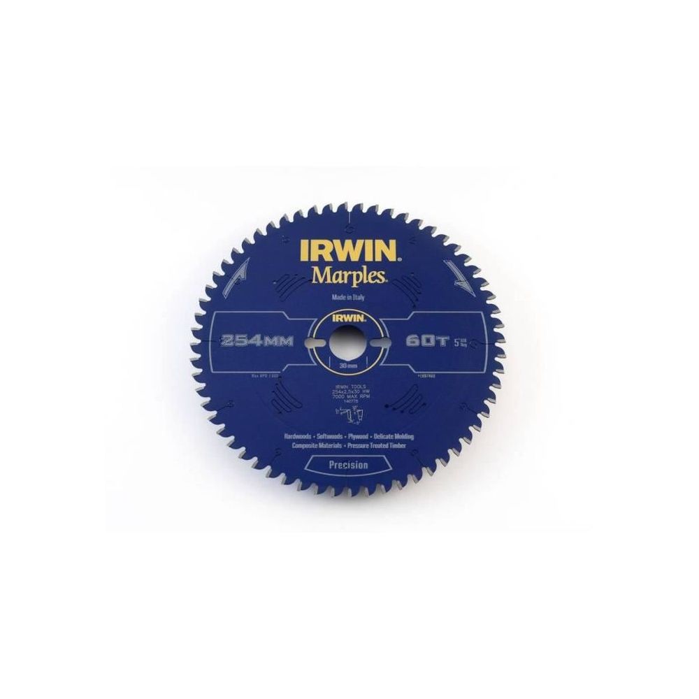 Irwin - IRWIN Lames de scie circulaire marples 254 x 30 x 2,5 mm 60 dents - Accessoires sciage, tronçonnage