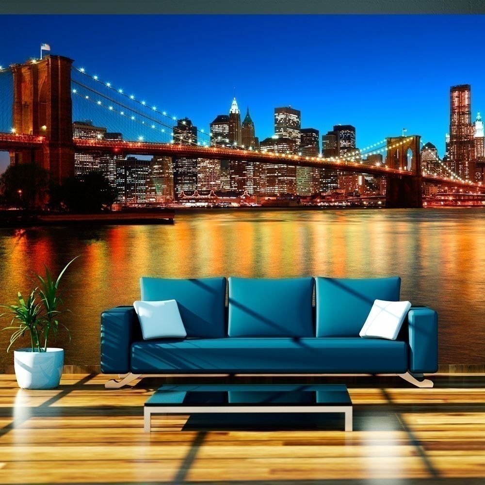 Artgeist - Papier peint - Pont de Brooklyn au crépuscule - New York 350x270 - Papier peint
