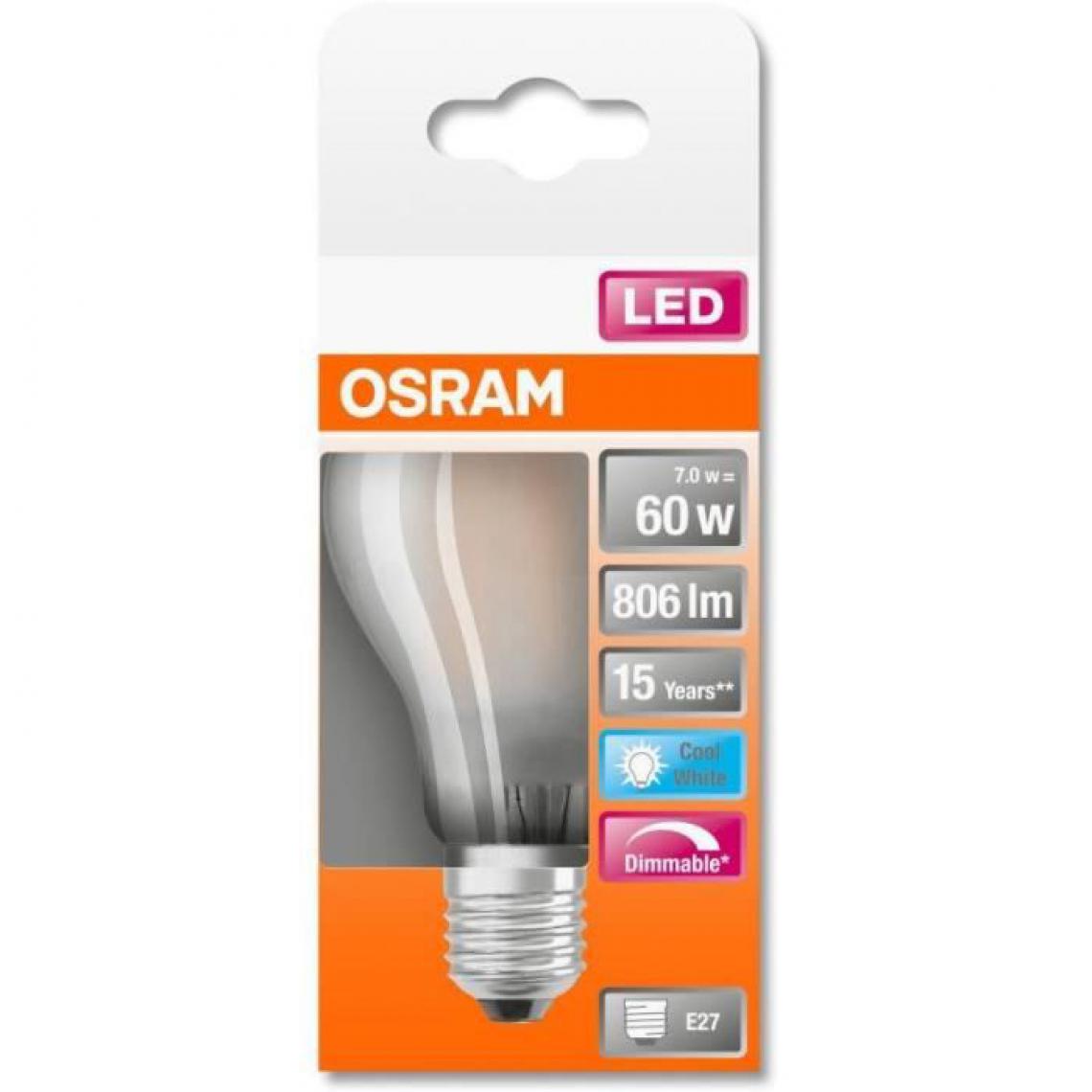 Osram - Ampoule LED Standard verre dépoli variable - 7W - Ampoules LED
