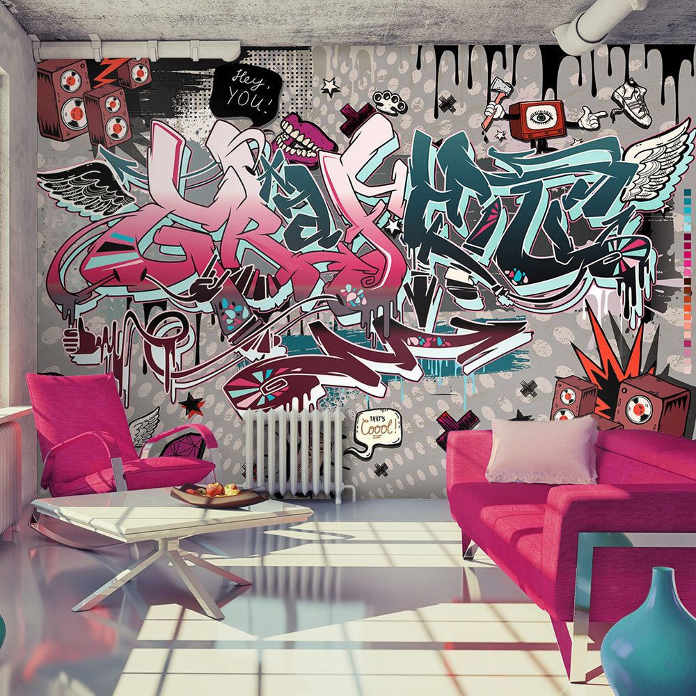 Bimago - Papier peint - Graffiti: hey You! - Décoration, image, art | Street art | - Papier peint