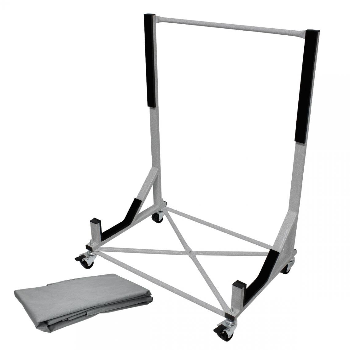Ecd Germany - Chariot hardtop stand rigide support argent capote + housse XXL Mercedes Honda - Diable, chariot