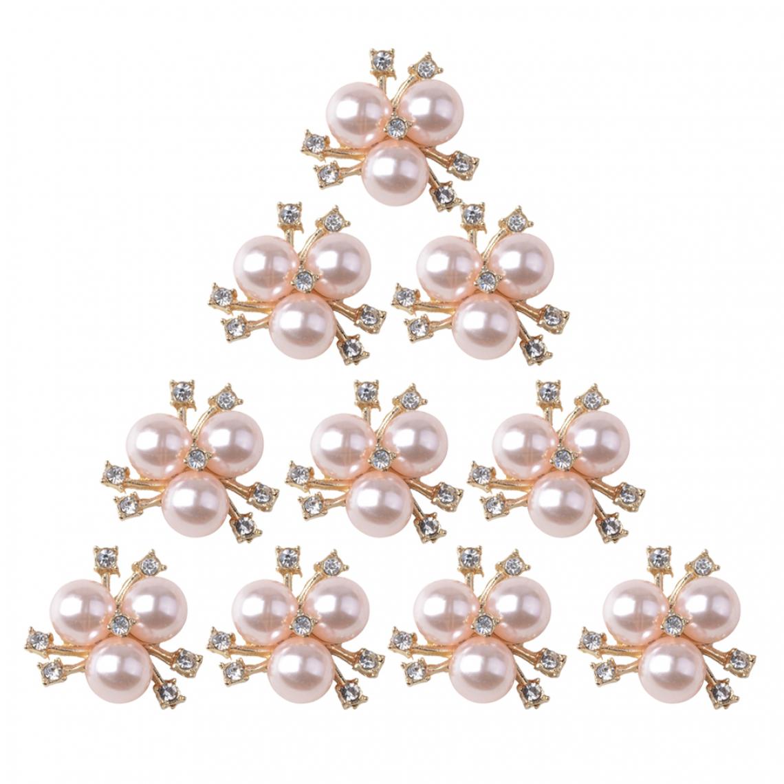 marque generique - 10 Lot de Strass Diamante Alliage Embellissements de Perles Boutons Flatback Decor - Poignée de meuble