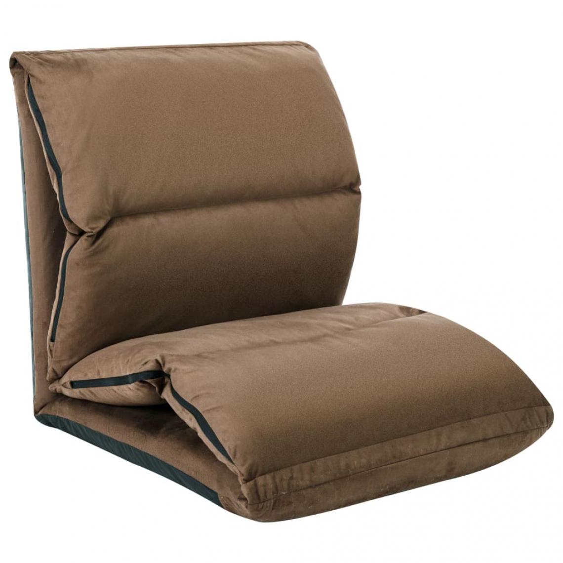 Vidaxl - vidaXL Chaise pliable de sol Taupe Microfibre - Transats, chaises longues