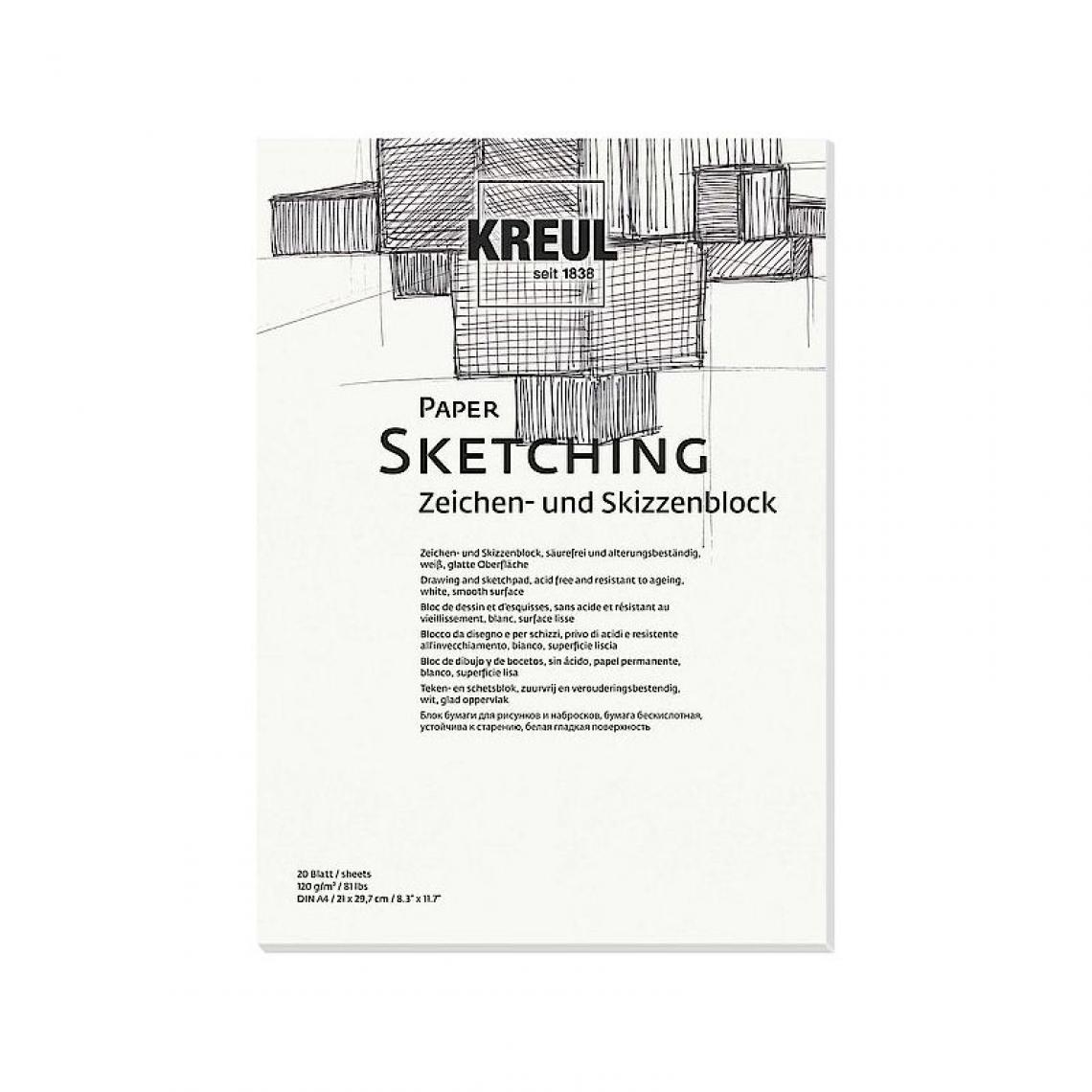 Kreul - KREUL Bloc pour artistes Paper Sketching, A5, 20 feuilles () - Outils et accessoires du peintre