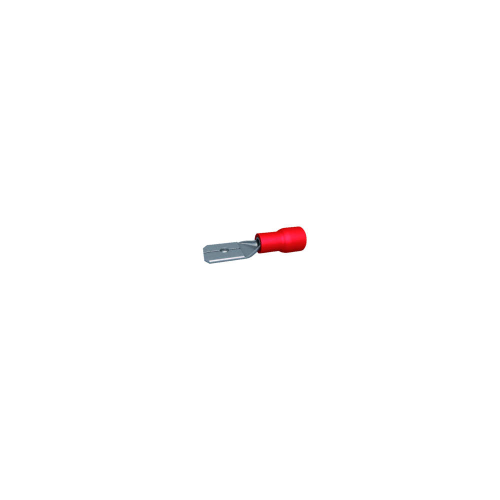 Bizline - cosses 6.35 x 0.8 mm male rouge - boite de 100 - Accessoires de câblage