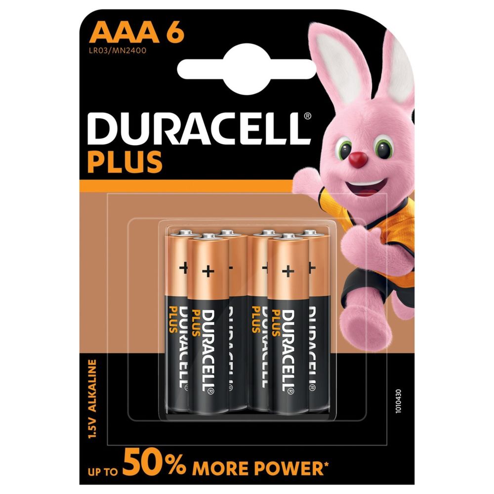 Duracell - Lot de 6 piles alcalines Dura Plus Power AAA - Piles standard