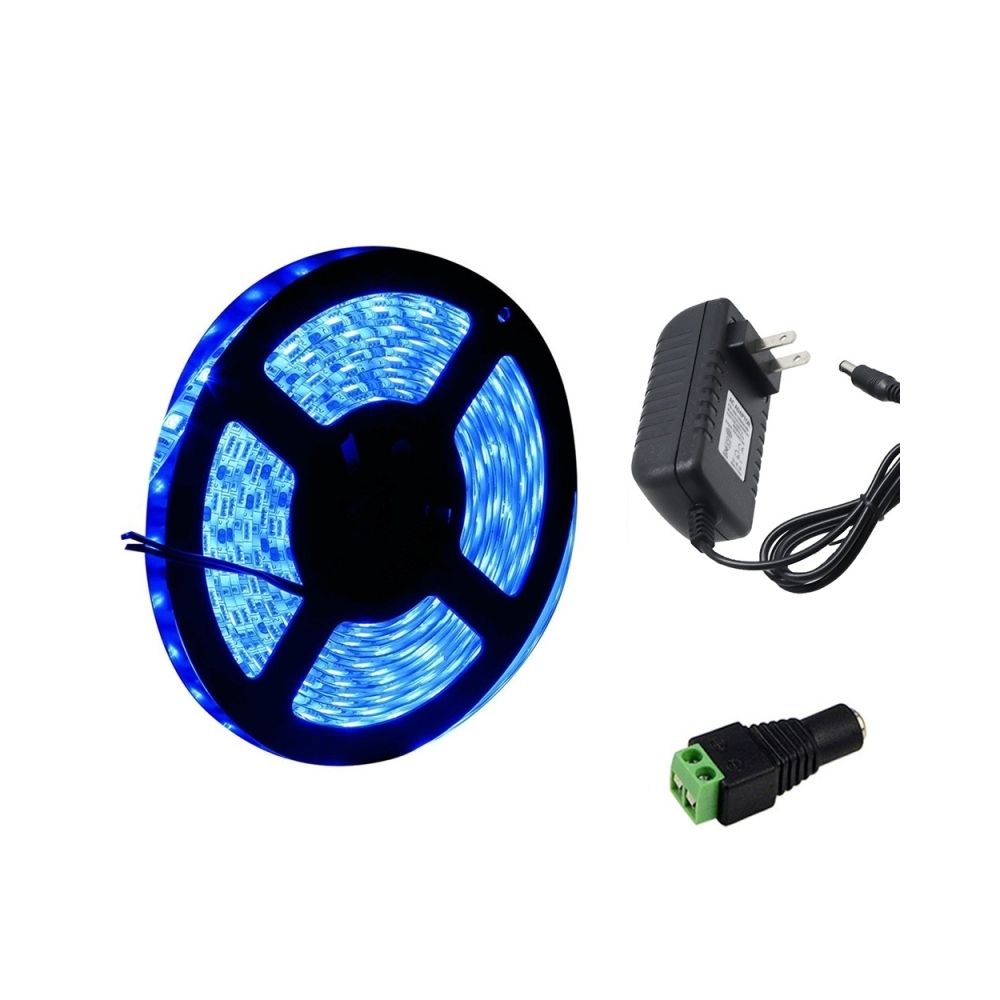 Wewoo - Ruban LED Waterproof Epoxyde US Plug Étanche Bandes Lumineuses SMD 2835 5M 300leds 60leds / m Blanc Eclairage Flexible Tape Lights (Bleu) - Ruban LED
