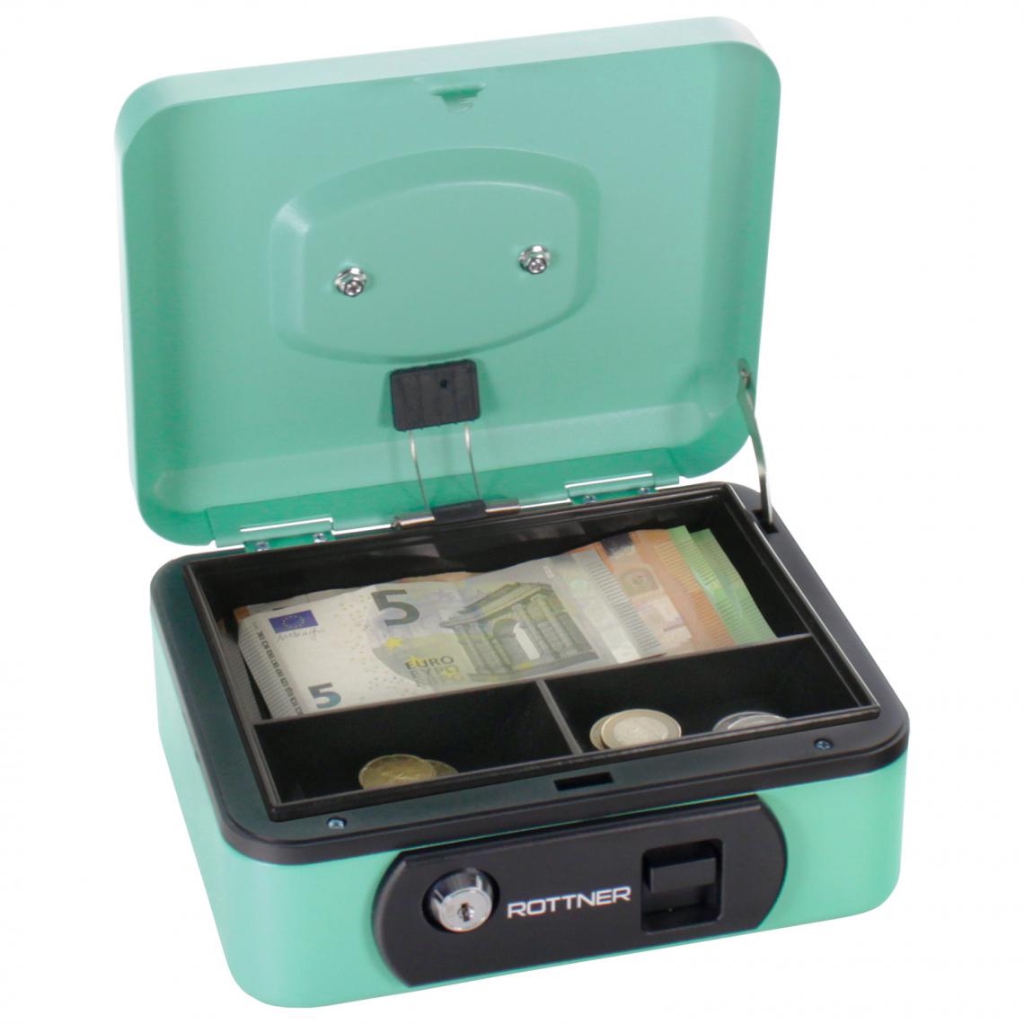 Rottner - Rottner Pro Box One Caisse à monnaie turquoise avec fermeture à clé - Coffre fort