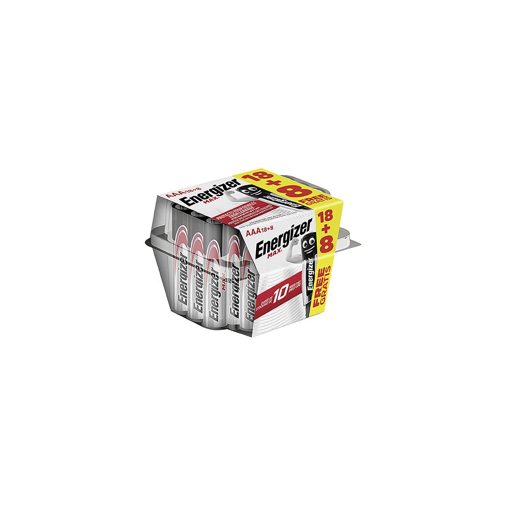Energizer - Pile alcaline AAA - Pack 18 piles LR3 Energizer Max + 8 offertes - Piles rechargeables