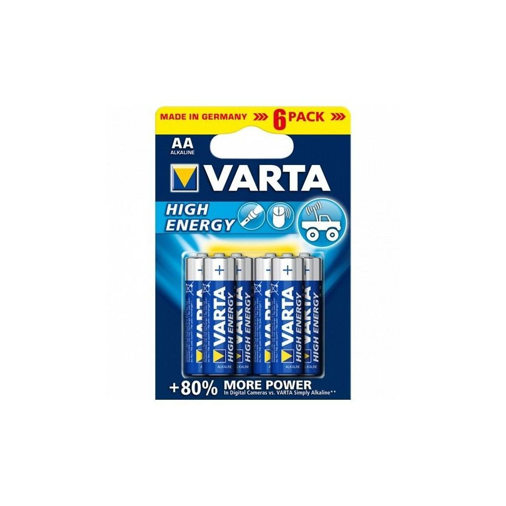 Varta - Pile Alcaline Varta 1,5 V AA High Energy (6 pcs) Bleu - Piles rechargeables